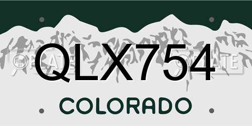 QLX754 Colorado License Plate