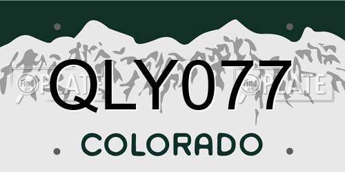 QLY077 Colorado License Plate