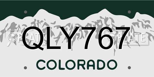QLY767 Colorado License Plate