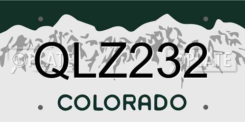 QLZ232 Colorado License Plate