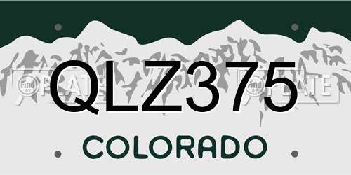QLZ375 Colorado License Plate