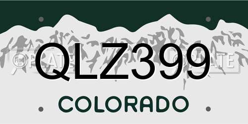 QLZ399 Colorado License Plate