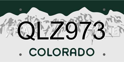 QLZ973 Colorado License Plate