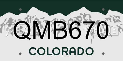 QMB670 Colorado License Plate
