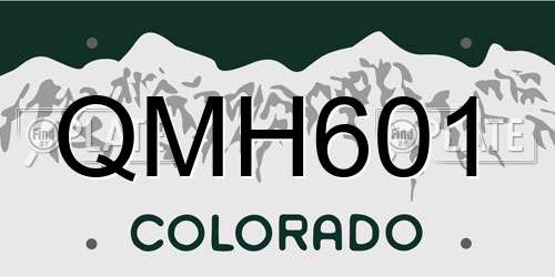 QMH601 Colorado License Plate