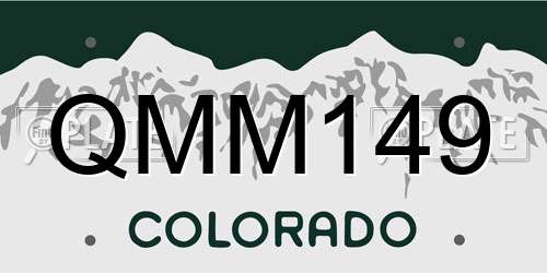 QMM149 Colorado License Plate