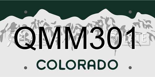 QMM301 Colorado License Plate