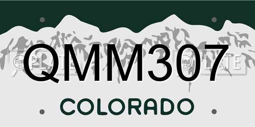 QMM307 Colorado License Plate