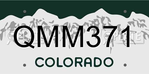 QMM371 Colorado License Plate