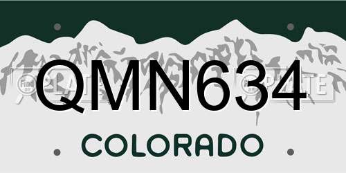 QMN634 Colorado License Plate