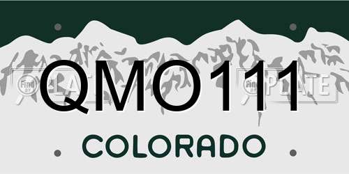 QMO111 Colorado License Plate