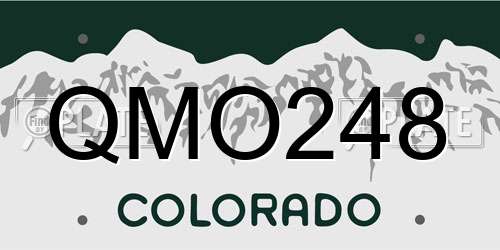 QMO248 Colorado License Plate