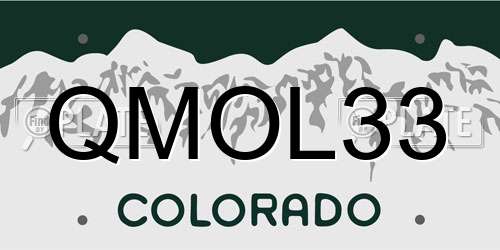 QMOL33 Colorado License Plate