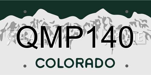 QMP140 Colorado License Plate
