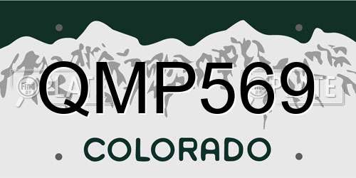 QMP569 Colorado License Plate