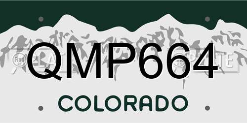 QMP664 Colorado License Plate