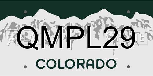 QMPL29 Colorado License Plate