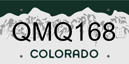 QMQ168 Colorado License Plate