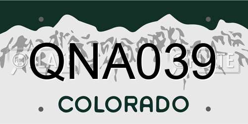 QNA039 Colorado License Plate