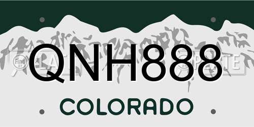 QNH888 Colorado License Plate