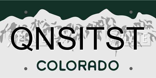 QNSITST Colorado License Plate