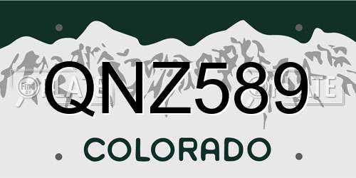 QNZ589 Colorado License Plate