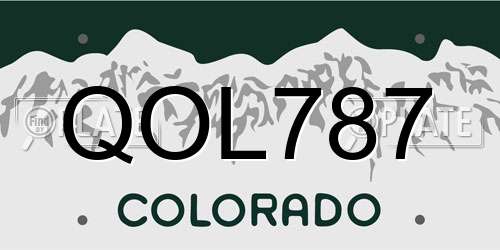 QOL787 Colorado License Plate