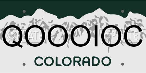 QOOOIOC Colorado License Plate