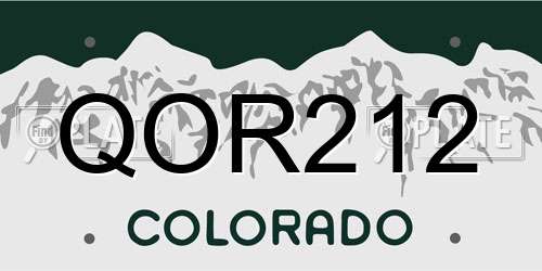 QOR212 Colorado License Plate