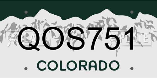 QOS751 Colorado License Plate