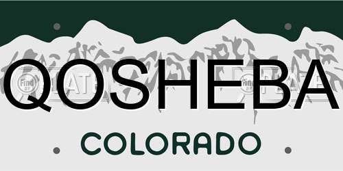 QOSHEBA Colorado License Plate