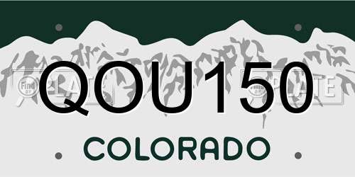 QOU150 Colorado License Plate