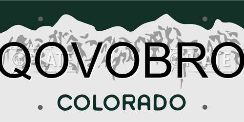 QOVOBRO Colorado License Plate