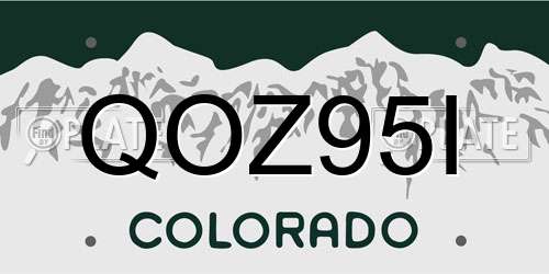 QOZ95I Colorado License Plate
