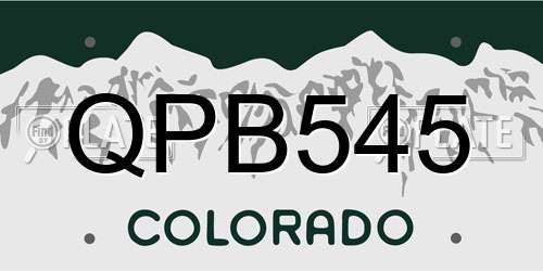 QPB545 Colorado License Plate