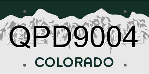 QPD9004 Colorado License Plate