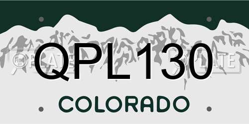 QPL130 Colorado License Plate