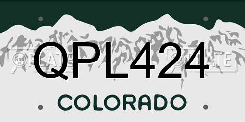 QPL424 Colorado License Plate
