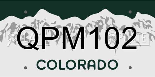 QPM102 Colorado License Plate