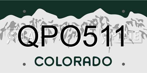 QPO511 Colorado License Plate