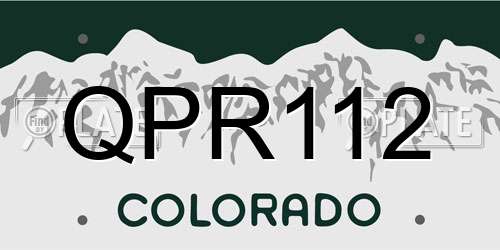 QPR112 Colorado License Plate