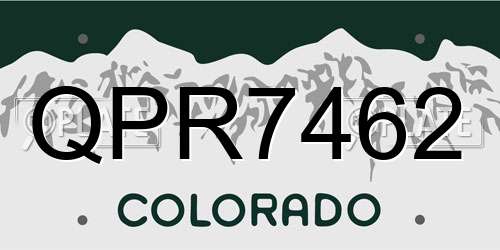 QPR7462 Colorado License Plate