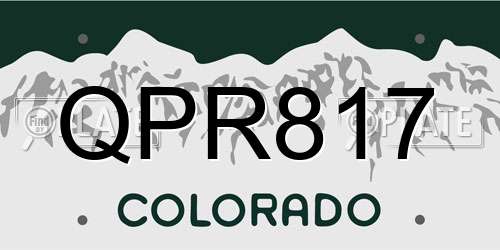 QPR817 Colorado License Plate