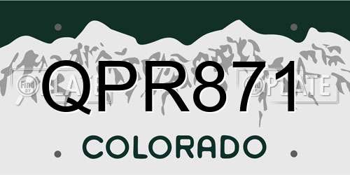 QPR871 Colorado License Plate