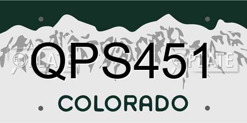 QPS451 Colorado License Plate