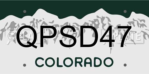 QPSD47 Colorado License Plate