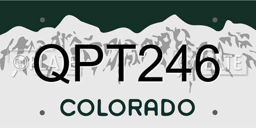 QPT246 Colorado License Plate