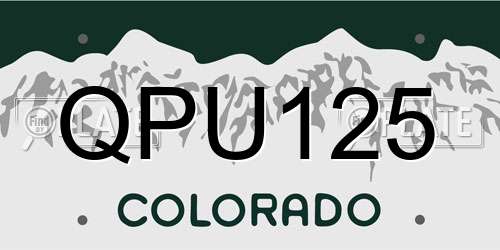 QPU125 Colorado License Plate