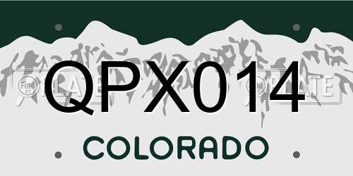 QPX014 Colorado License Plate