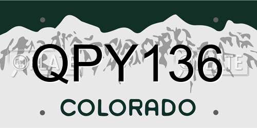 QPY136 Colorado License Plate